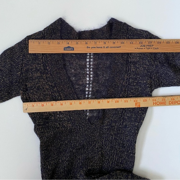 More & More women's semi-sheer knit sweater metallic size 6 - Picture 5 of 9